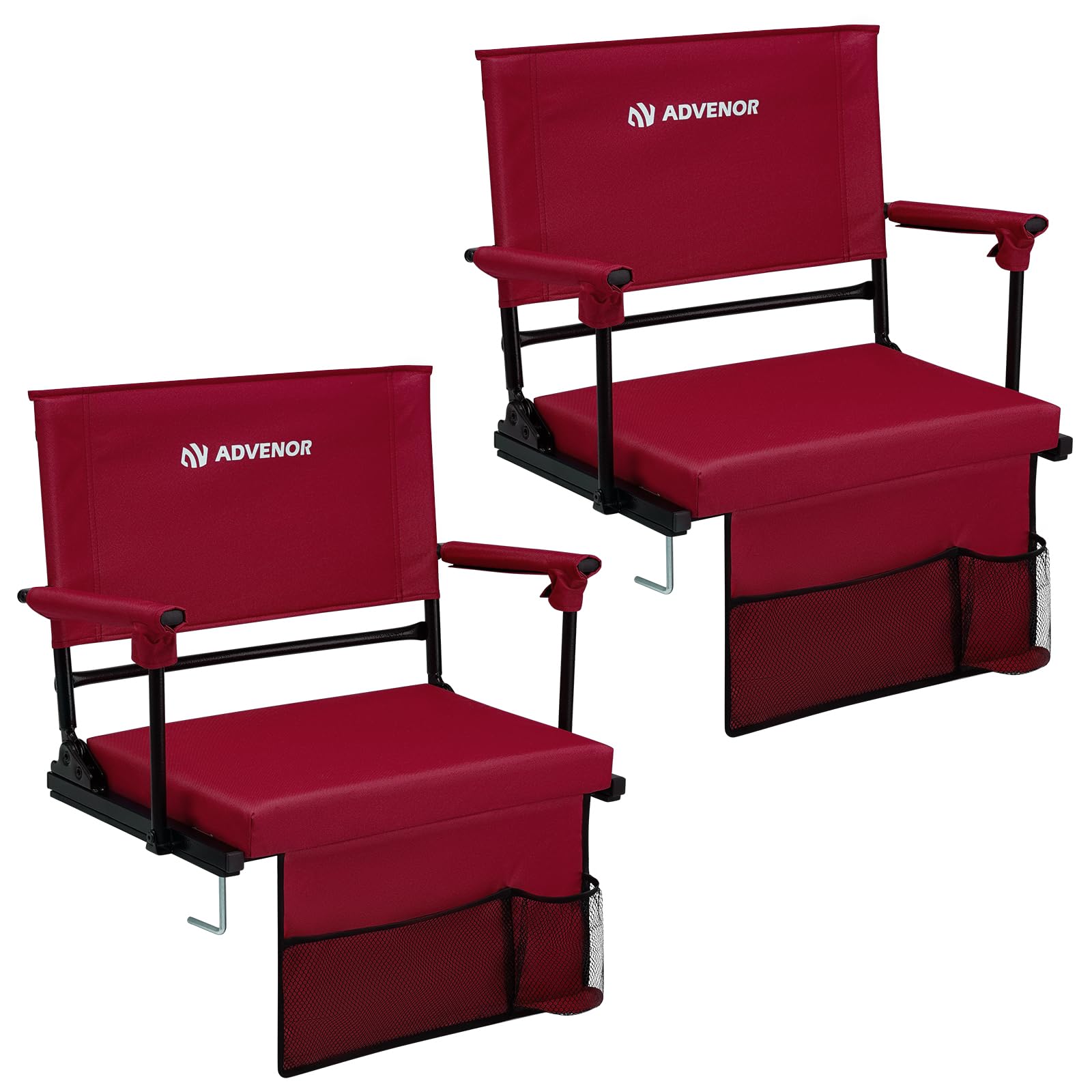 Asiento Portátil Plegable 2 Cojines De Asiento Plegables Para Gradas - 6 Posiciones Reclinables, Acolchados, Ideales Para Eventos Deportivos Cojines Asiento Estadio