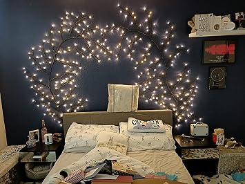 Vine Lights for Bedroom 7.9FT 144 LED Warm for Wall Decor | Vine Lights For Bedroom 7.9Ft 144 Warm LED Bendable Willow Vine For Window Frame Living Room Fireplace Decor