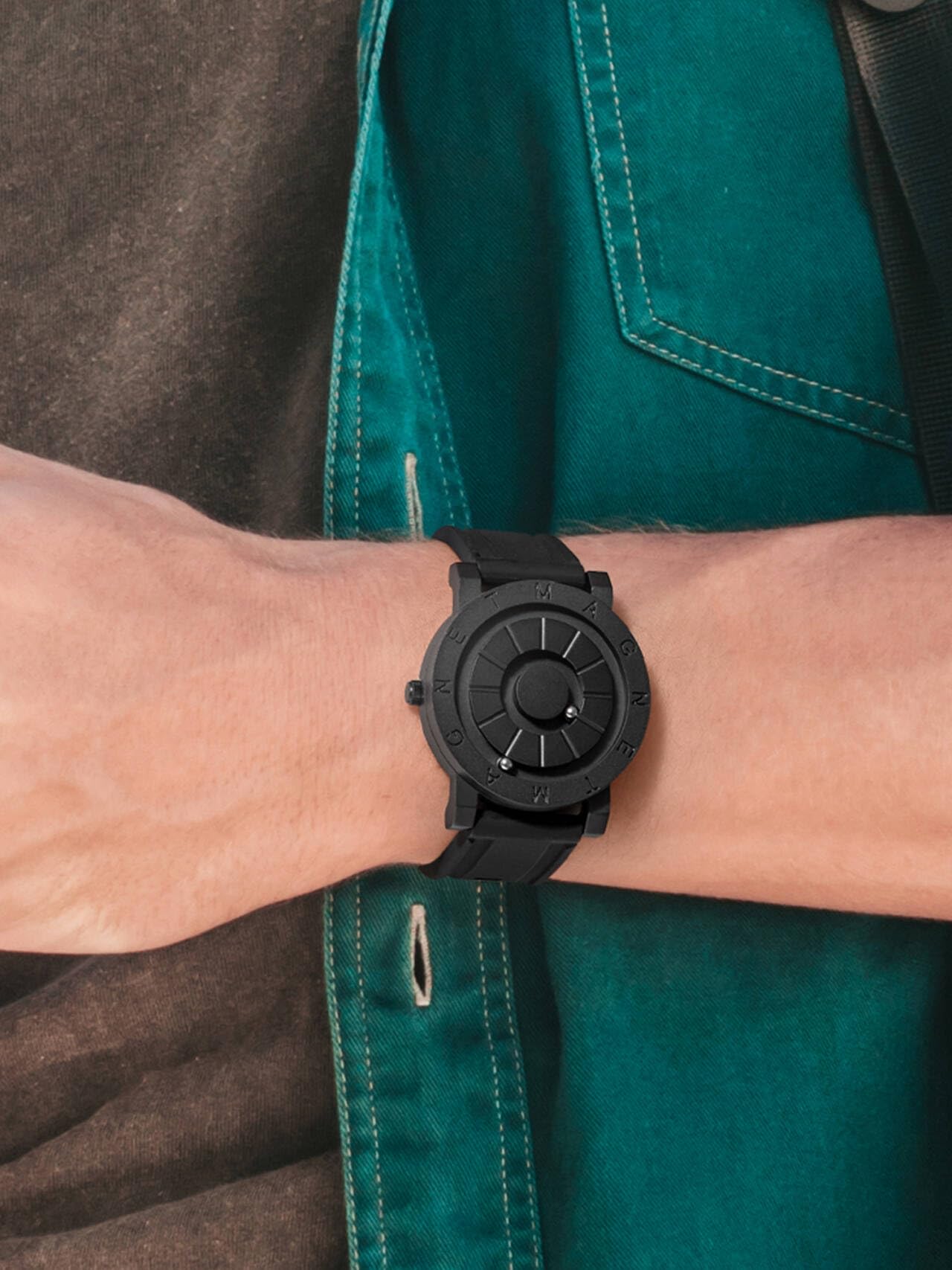 EUTOUR Orologio Uomo Magnetico Moda Semplice Nessun Vetro Cuscinetto a Sfera Quarzo Orologi da Polso da Uomo 40mm