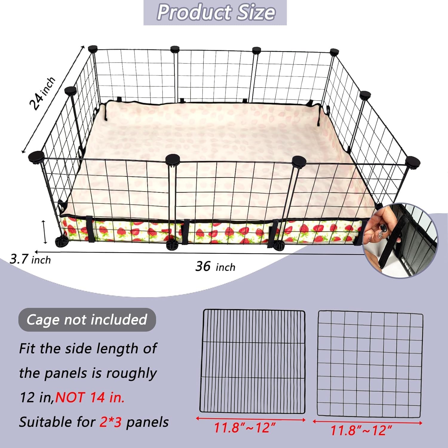 Guinea Pig Cage Liner，Washable Waterproof Oxford Cloth Cage Liners for Small Animals,Hamster Chinchilla Hedgehog Rabbit and Other Small Animals Not Include Cage