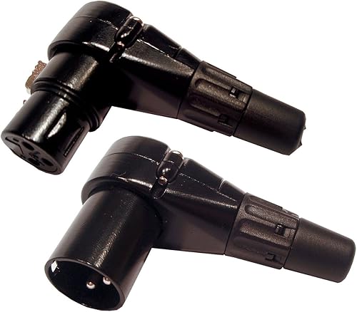 2er Set deetech XLR-Winkelstecker 90A male female 3-pol schwenkbar schwarz 2er Set deetech XLR-Winkelstecker 90A male female 3-pol schwenkbar schwarz