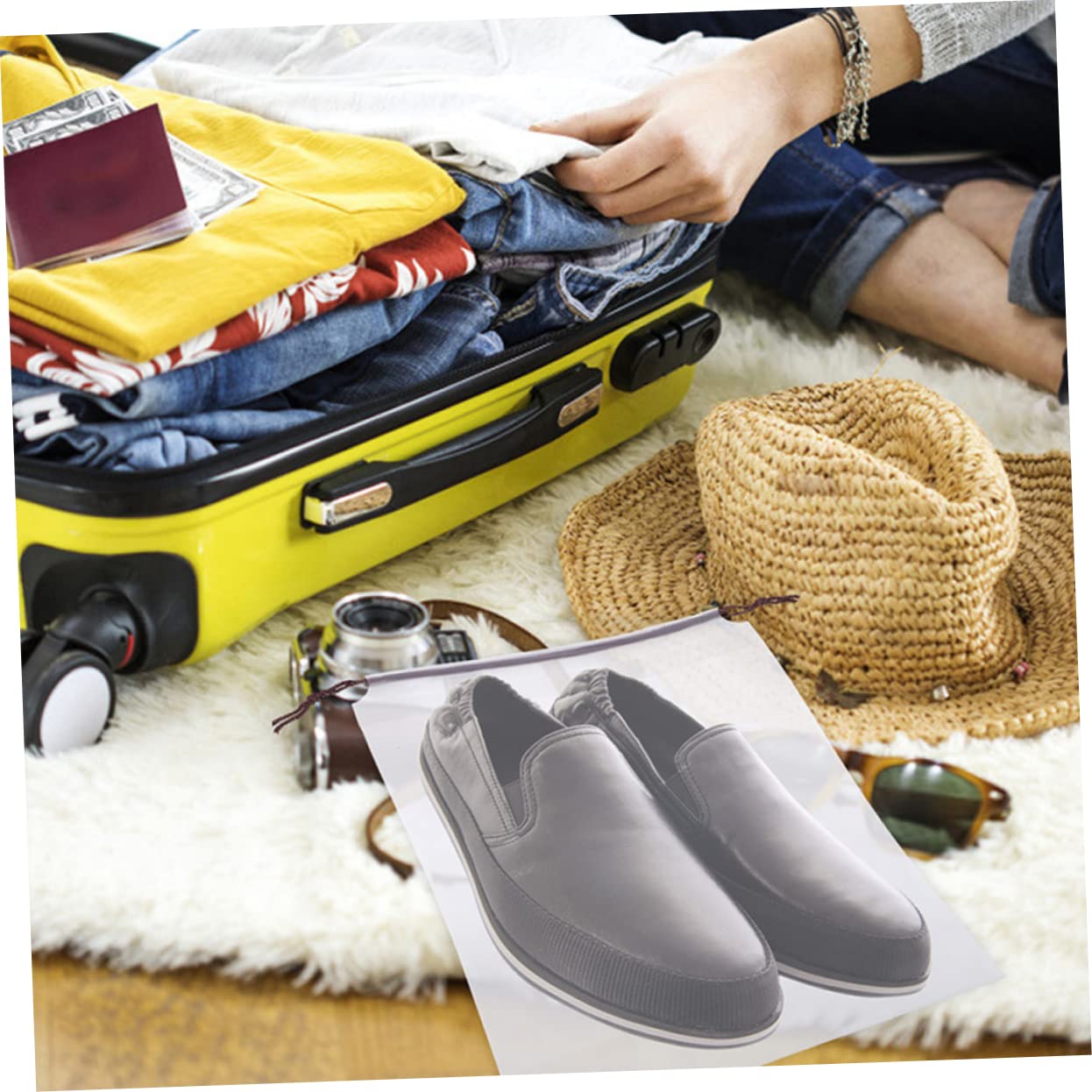 30pezzi Borsa Trasparente Con Coulisse Per Scarpe Organizer Da Viaggio Sacchetti Salvaspazio Per Scarpe Accessori Per Viaggi e Fitness