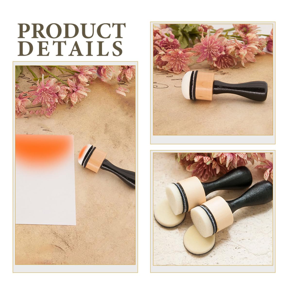 HOMSFOU 4 Sätze Mini Schwamm Pinselwerkzeug Schwammwalzen zum Streichen Make-up-Schwämme Schwammpinsel Make-up-Schwamm Kunstschwamm Schwämme zum Malen Schwammfarbe Gummi