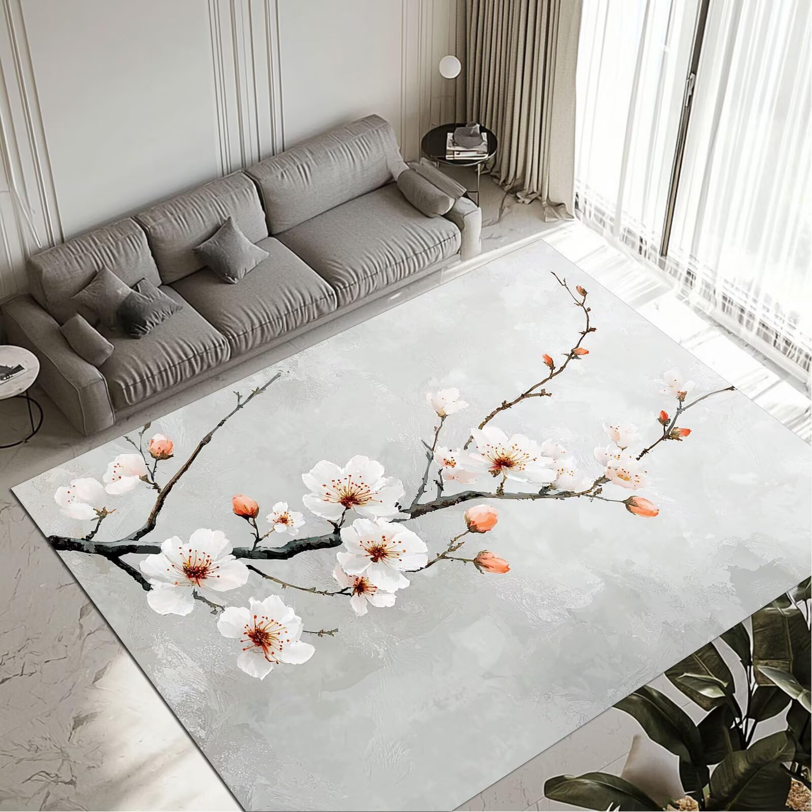 Grand tapis de salon 120x170 cm idéal pour une chambre d'adulte cosy