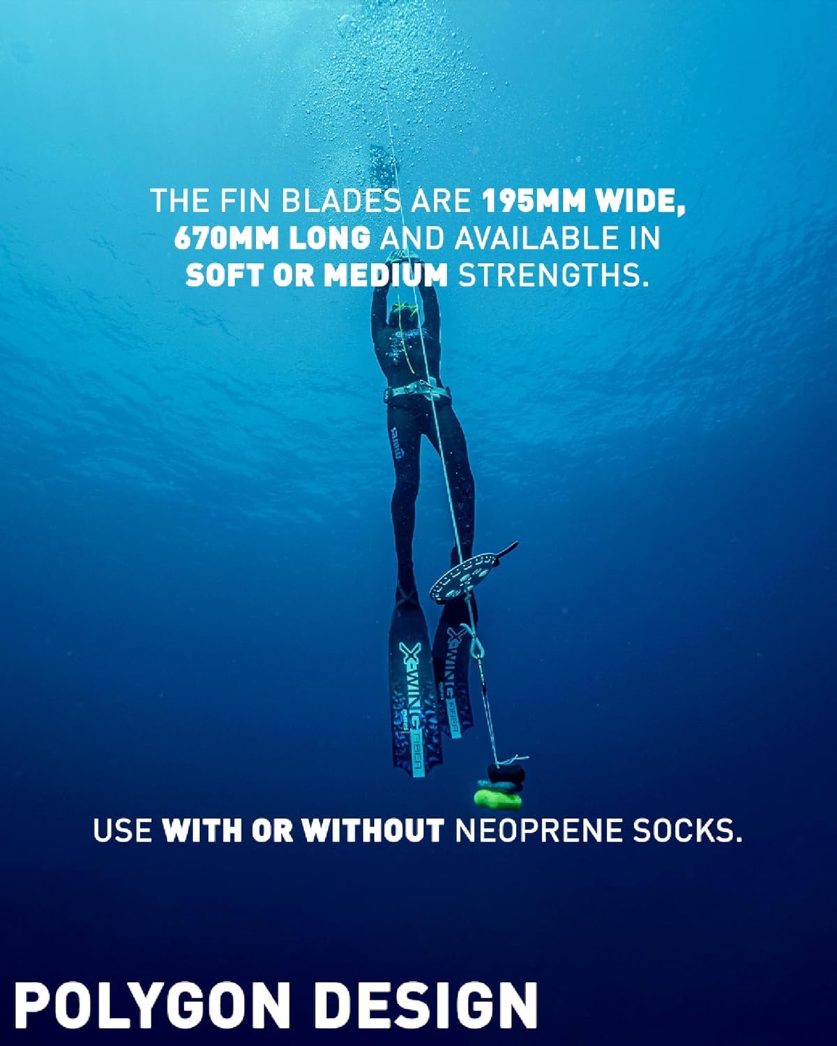 Mares X-Wing Fiber Fin Blade - High-Performance Variable Thickness Fiberglass Interchangeable Fin Blade for Spearfishing & Freediving (1 Piece)
