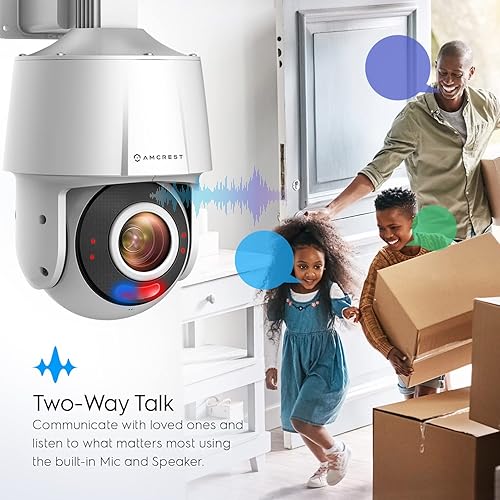 Miniatura 5 de Amcrest Cámara IP PTZ POE AI de 4 MP para exteriores, cúpula de seguridad con zoom de inclinación, zoom óptico motorizado 5X, detección humana,