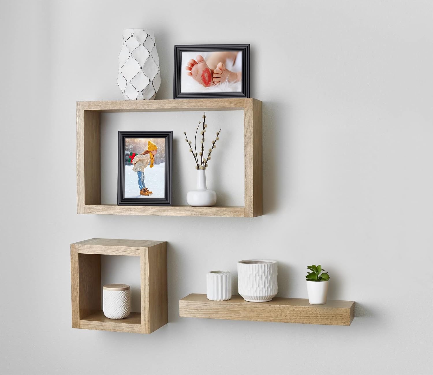 RPJC 4x6 inch Line Edge Picture Frames Made of Solid Wood for Table Top and Wall Mounting to Display Black 2 Pack