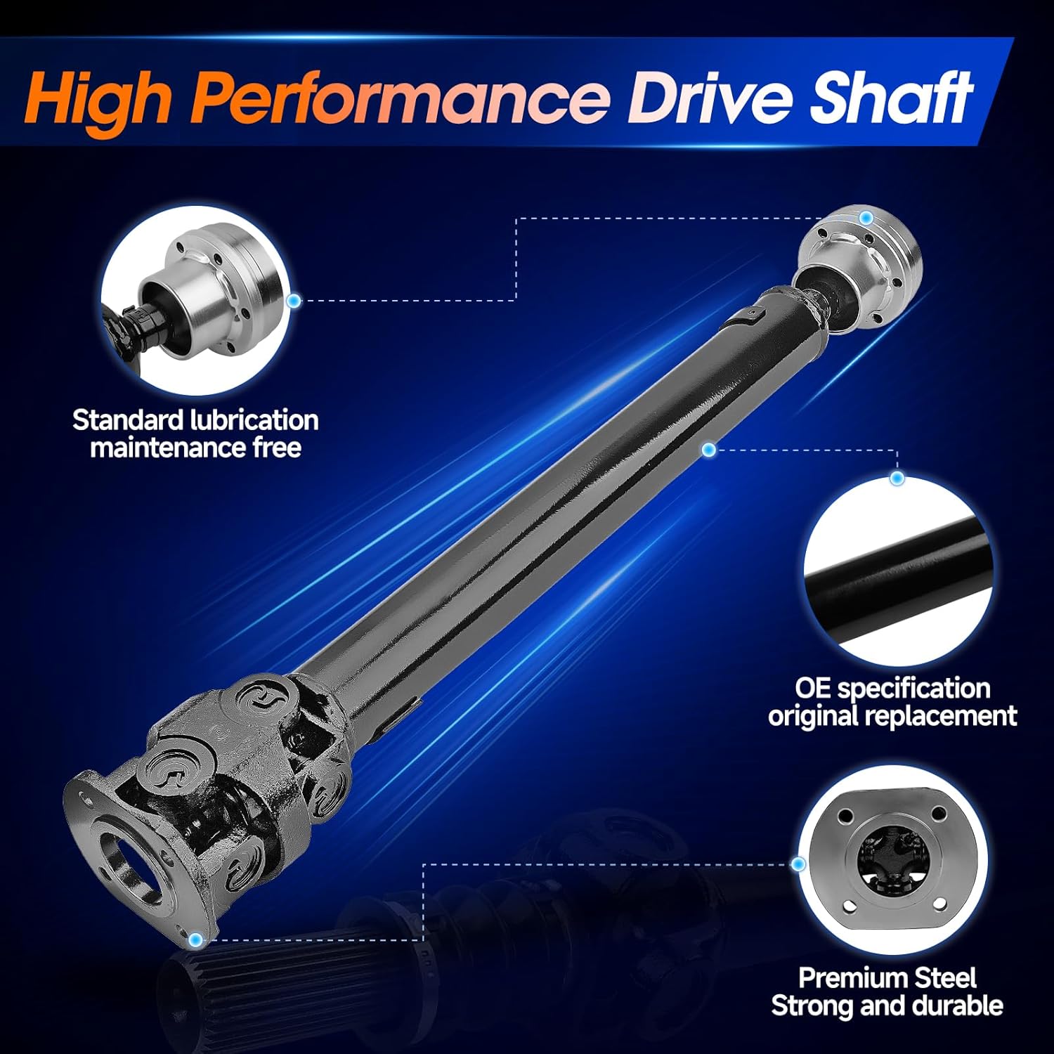 Front Drive Shaft Prop Shaft Driveshaft Assembly Fit for Mercedes-Benz ML430 1999-2001| ML500 2002-2005| ML55 AMG 2000-2003, Automatic Transmission, OE 936-324, 1634100301