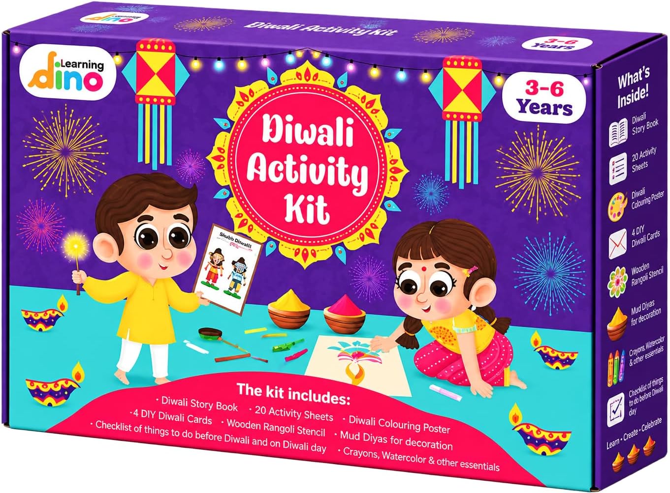 Diwali Art and Craft Kit For Kids | Diwali Gift for Kids Age - 3,4,5,6,7,8