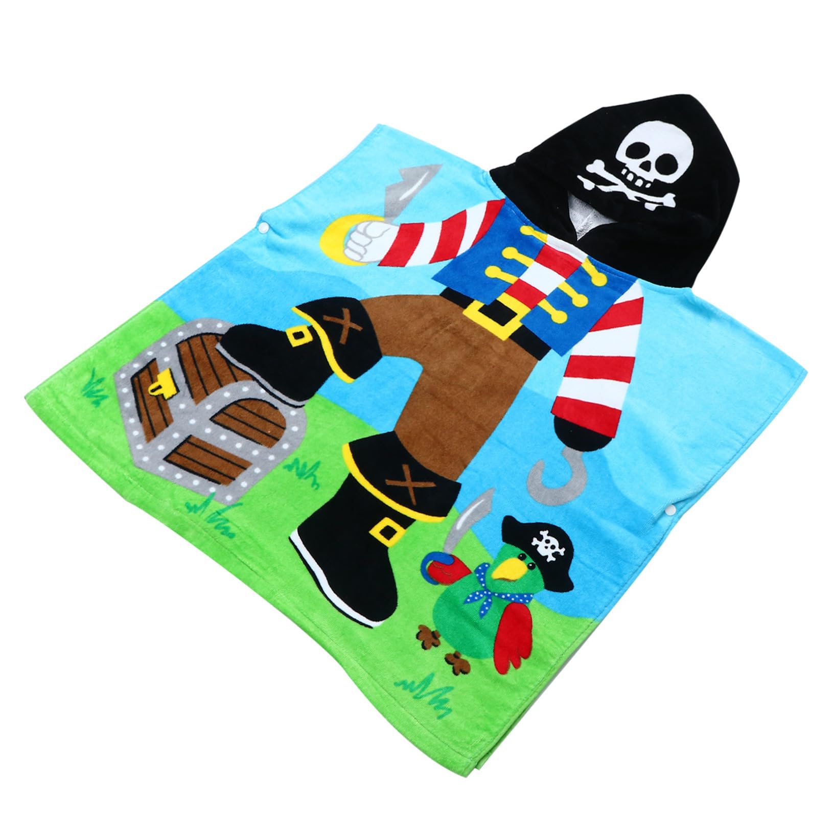Serviette de Bain Absorbante à Capuche Motif Capitaine Pirate Peignoir en Coton Confortable pour Garçon et Filles pour Garçon et Fille Après