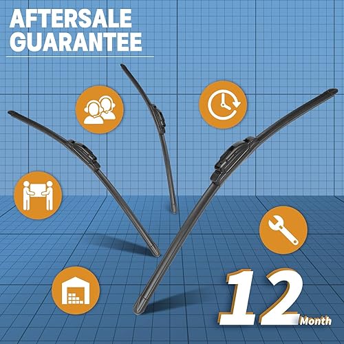 Miniatura 6 de MIKKUPPA Kit de limpiaparabrisas de 22 pulgadas + 21 pulgadas + 12 pulgadas, repuesto para Dodge Durango 2011-2023, Jeep Grand Cherokee 2011-2013,