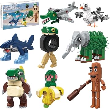 Italian Brainrot Building Bricks Set 8 Models Creative Animal & Character Blocks Fun Collectible for Adults
