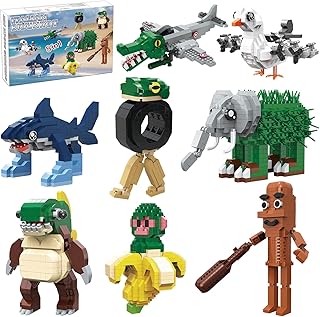 Italian Brainrot Building Bricks Set 8 Models Creative Animal & Character Blocks Fun Collectible for Adults