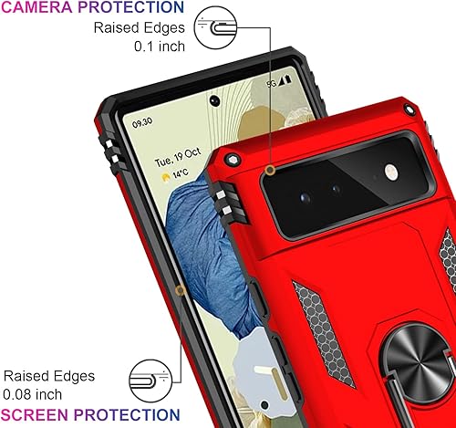 Miniatura 3 de IKAZZ Funda adecuada para Google Pixel 6A, grado militar, a prueba de golpes, resistente, para pasar la prueba de caídas de 16 pies con soporte