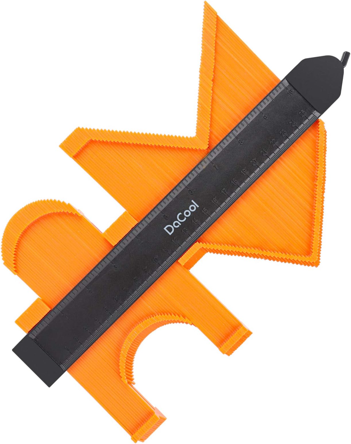 Contour Gauge with Lock 10 Inch Extra Wide DaCool Contour Duplicator Profile Gauge Shape Measuring Tool Copy Irregular Shapes for Corners Contoured Tiles Wood Edge Perfect Fit Easy Cutting, Orange