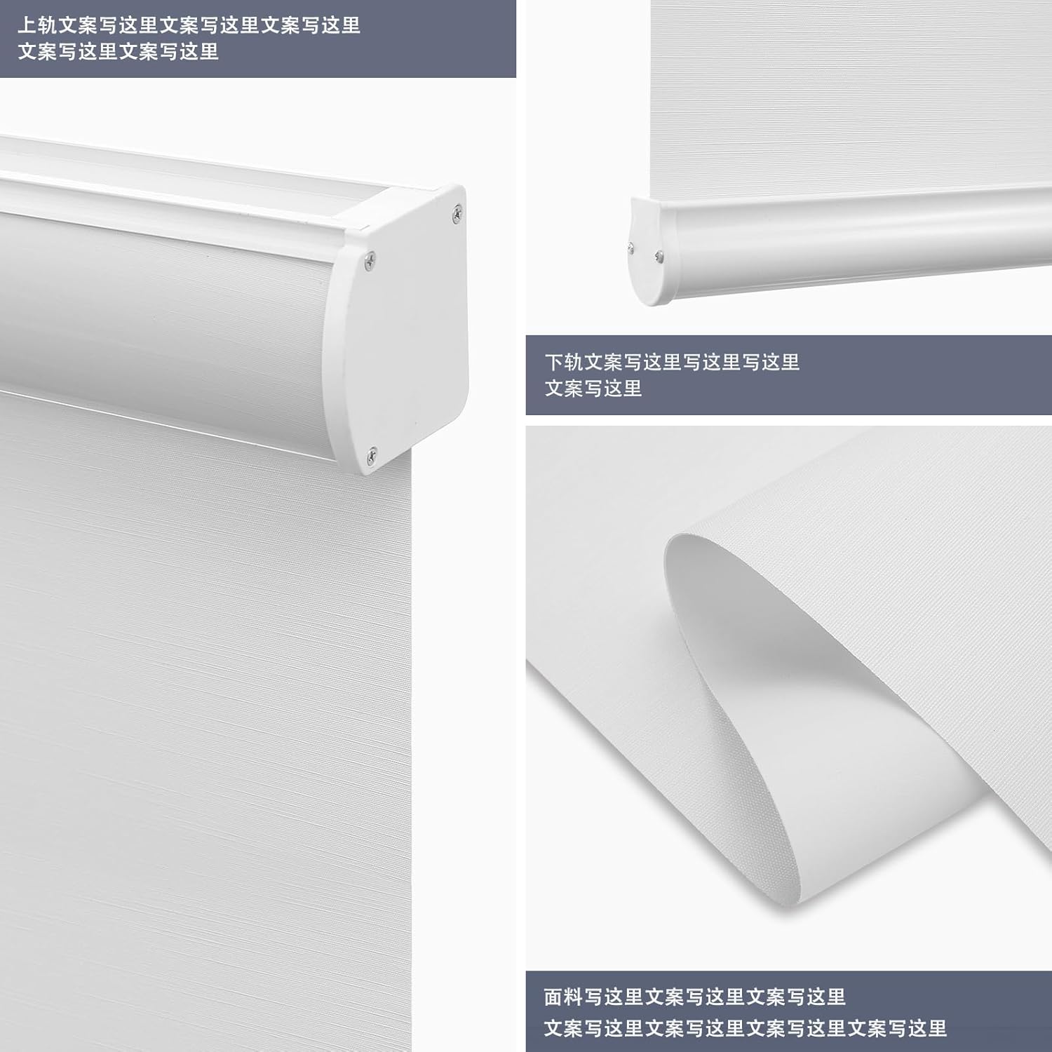 Zebra Blinds for Window Cordless Custom Zebra Roller Blackout Shades and Blinds, Room Darkening Dual Layer Light Control for Day and Night, 66" W x 48" H, White