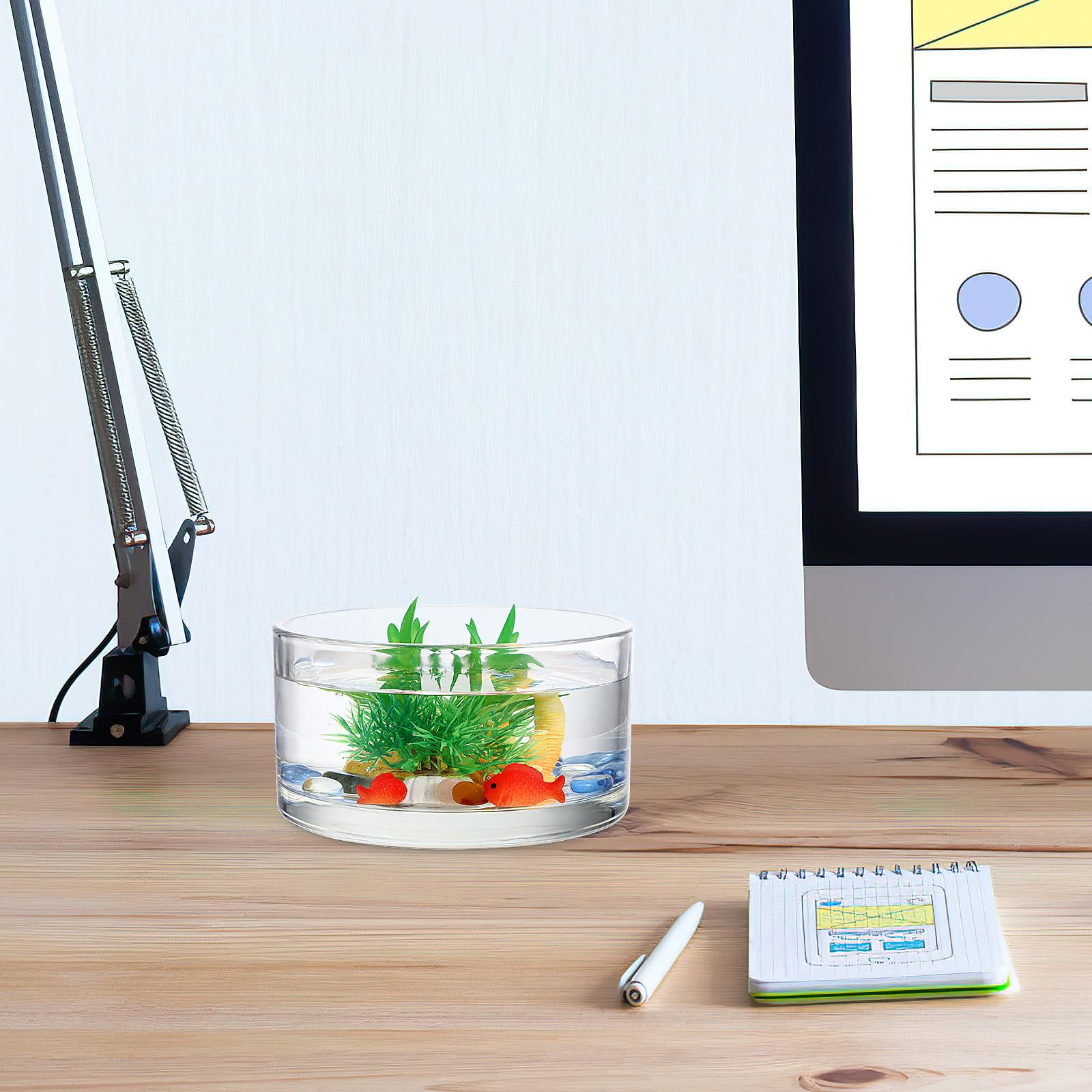 GALPADA Terrario Redondo de Vidrio Transparente para Plantas y Flores, Macetero Hidropónico Delicado y Resistente, Adecuado para Decorar el Hogar o Regalar