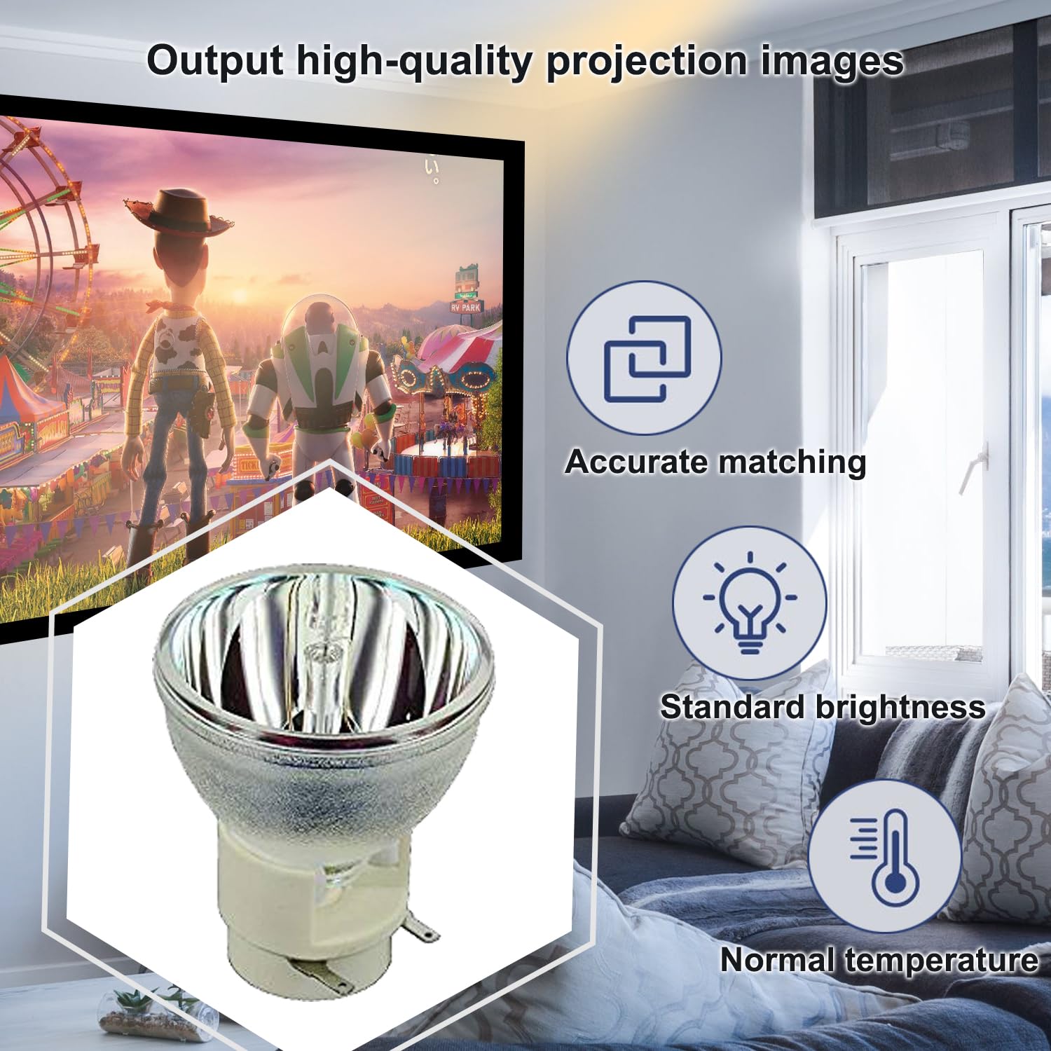 Ampoule Projecteur IReijomoi SP.8VH01GC01 - Compatible Optoma HD141X EH200ST GT1080