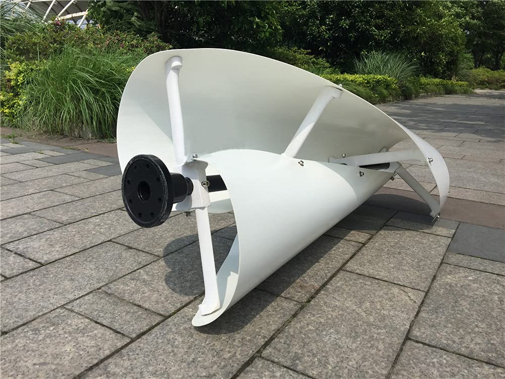 Power Windkraftanlage Vertikal VAWT Weiß 800W 12V Heimgebrauch Achse Windgenerator-Kits 2 Glasfaser Klinge Mit MPPT Laderegler