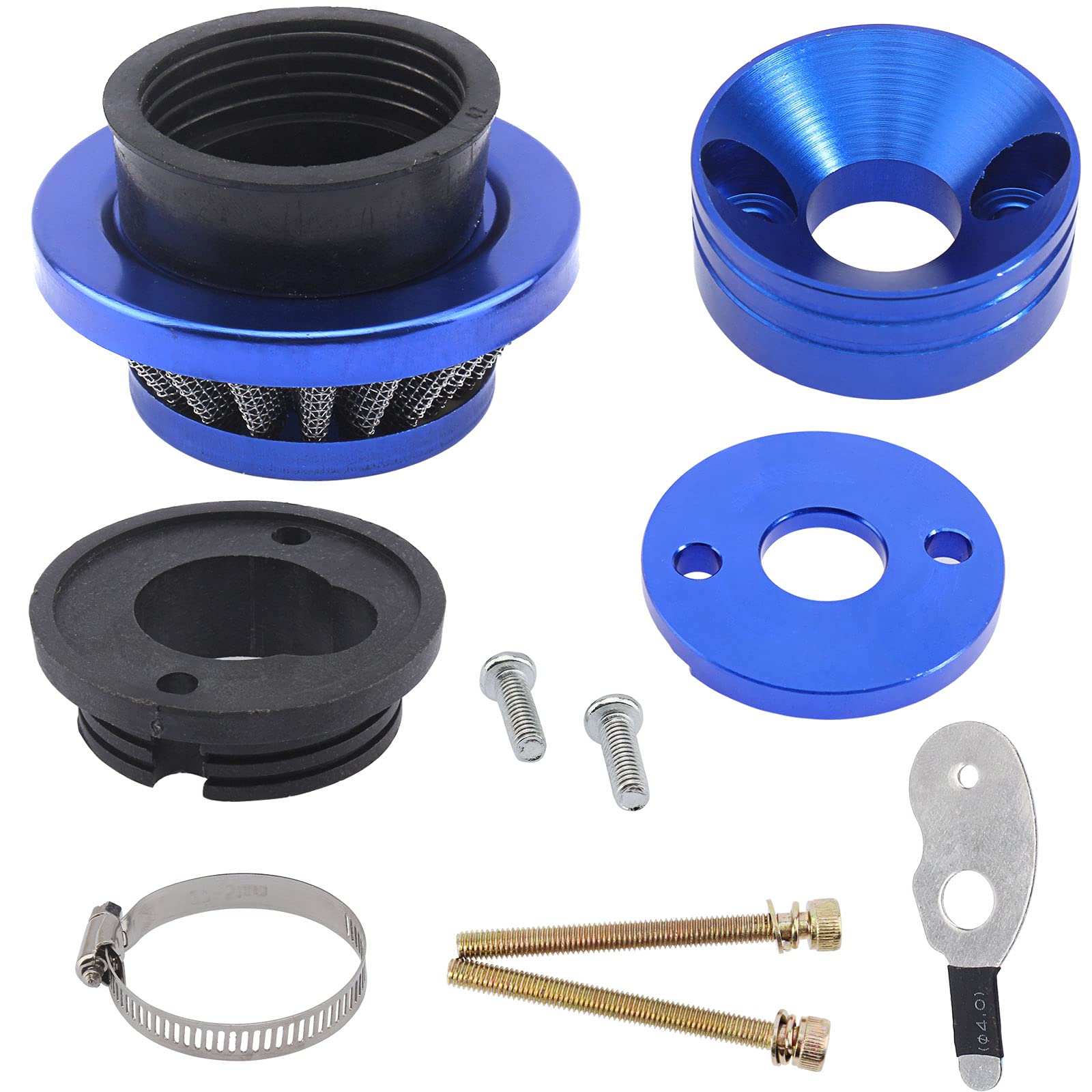 LIYYDS 42mm 43mm 44mm Blue Filter Adapter Velocity Stack for 33cc 43cc 47cc 49cc 50cc 52cc Minimoto 2-stroke Dirt Mini Pocket Bike Kids ATV Go Kart