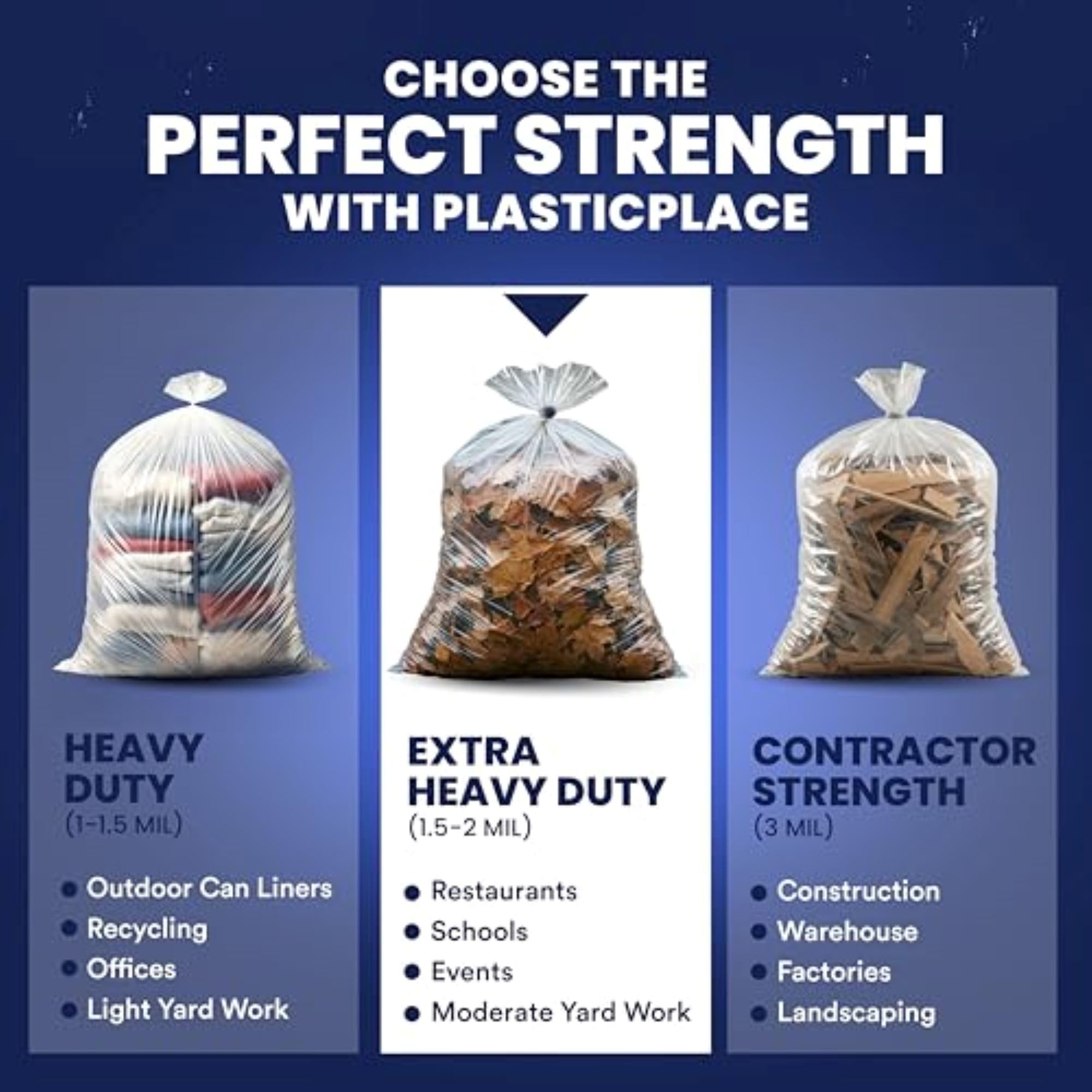Plasticplace T55200CL Worki na Śmieci, 50 szt.