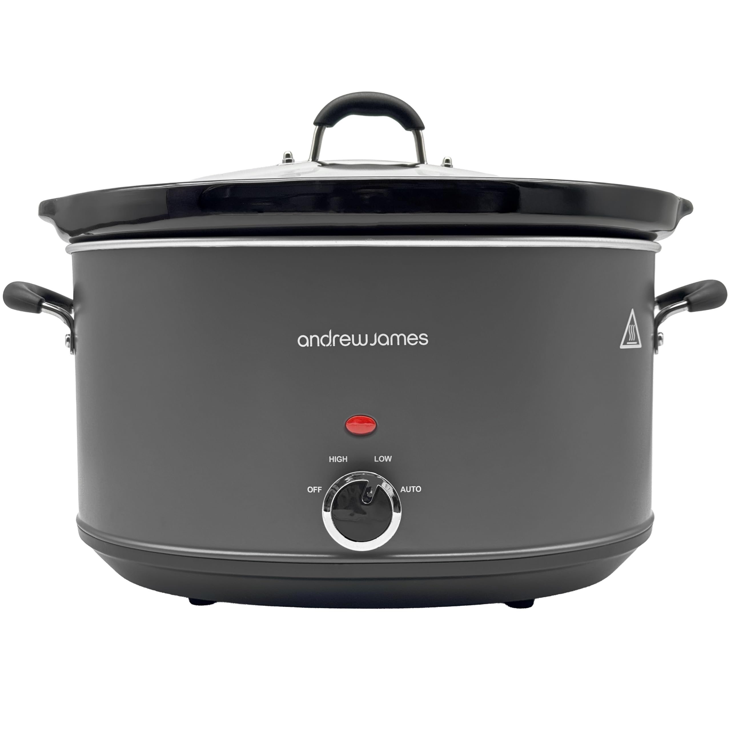 Andrew James 8L Slow Cooker - Roast-to-Rest – Extra Large Family Slow Cooker with Ceramic Pot, Easy-Clean Design, 3 Heat Settings & Glass Lid – Ideal for Roasts, Soups & Party Meals
