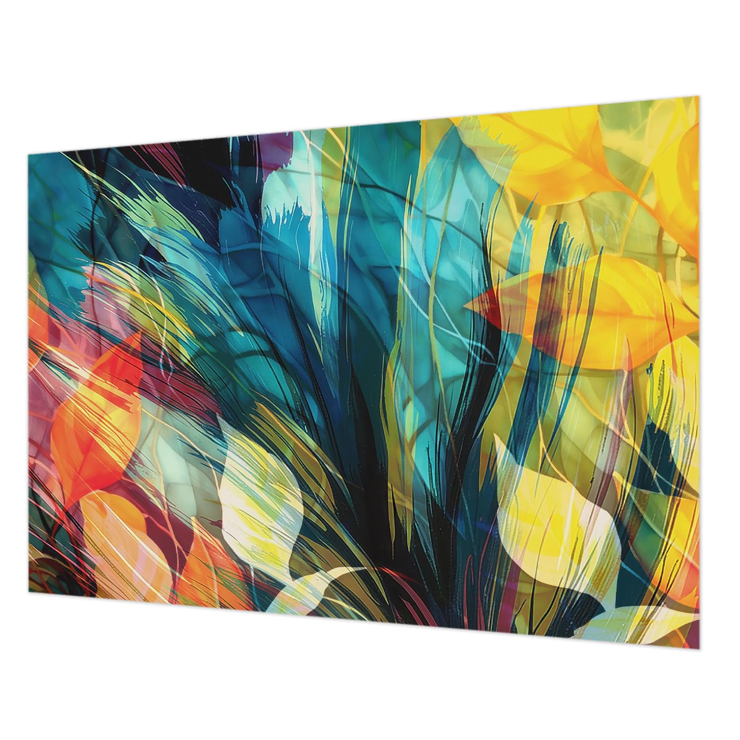 Papier peint intissé de haute qualité Tulup feuilles abstraites 312x219 cm pour intérieur