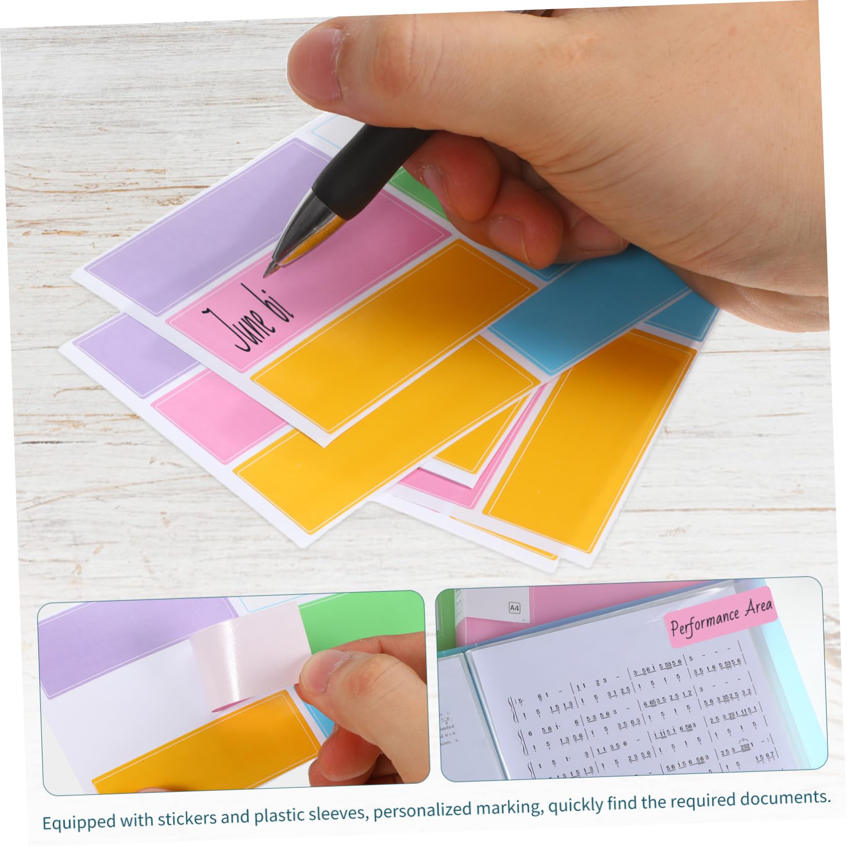 Präsentationsmappe A4 5 Stück mit Klarsichthüllen und 40 Fächern | Pp Ausführung, Inklusive Sticker, Geeignet für Trainings und Büro, Schlankes Design für Dokumente