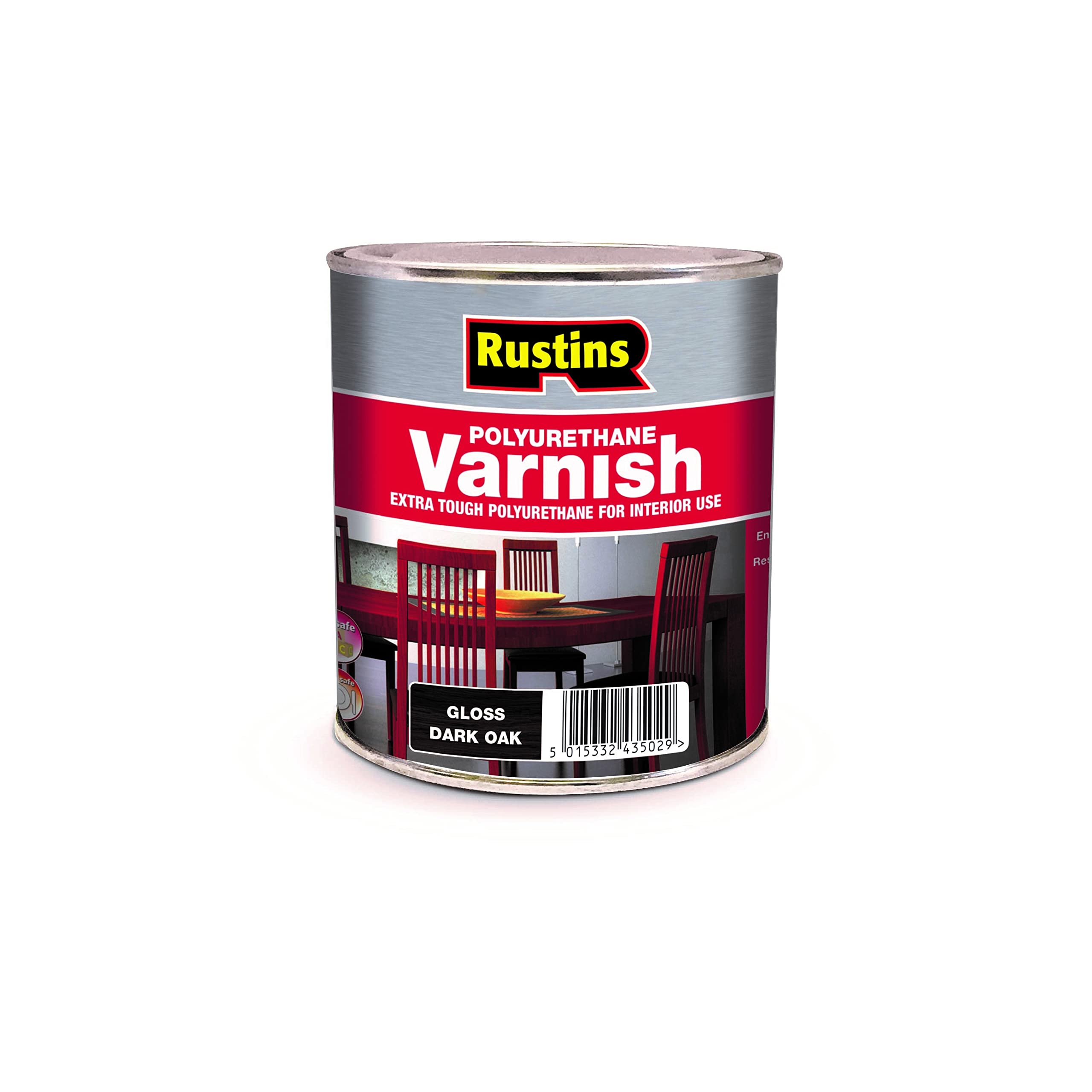 RUSTINS Polyurethane Varnish, Dark Oak Gloss, 250 ml