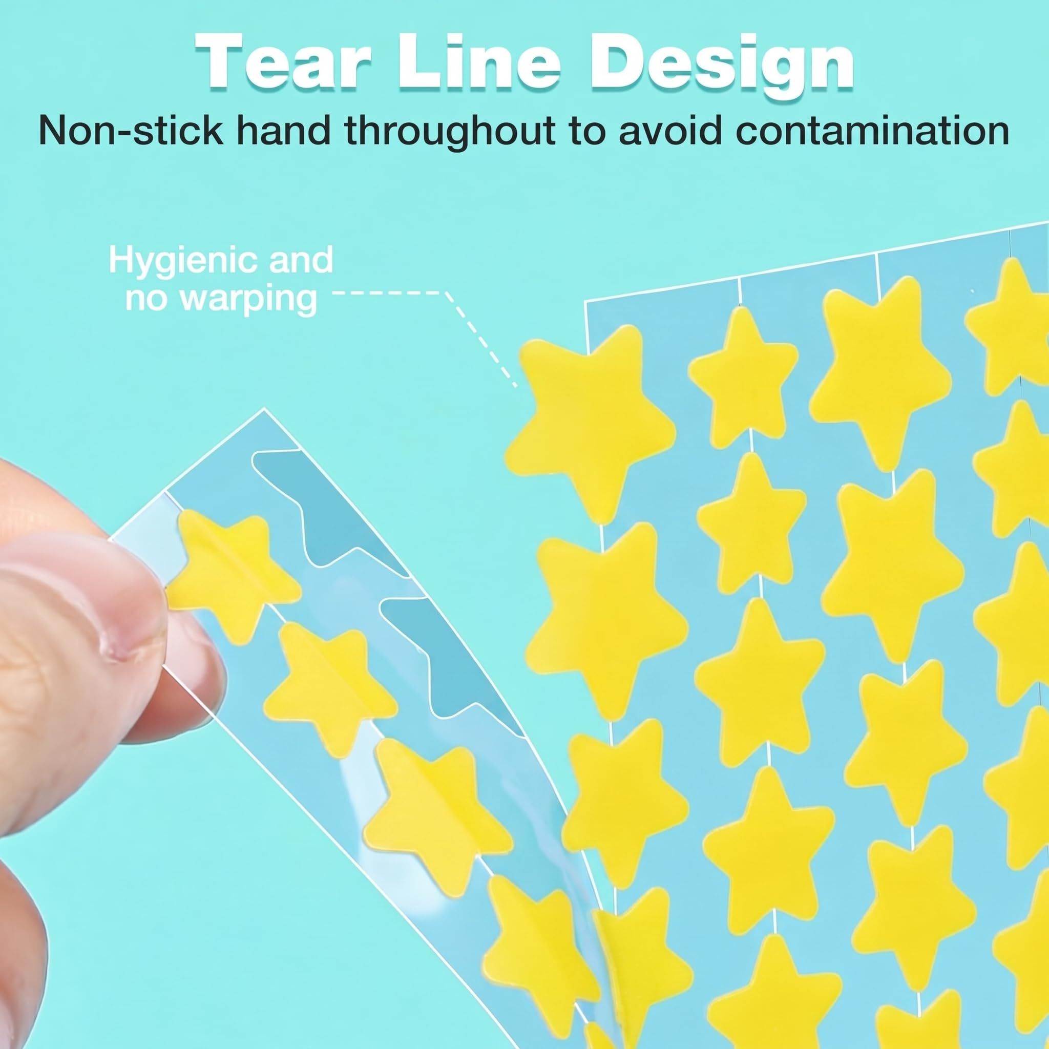 510 Stück Sterne Pimple Patches in 10 Farben, Großpackung Hydrocolloid Patches Gesicht, Star Face Acne Patch mit 10 Alkoholtupfern & 1 Pinzette, Professionelle Zit Stickers für alle Hauttypen - 2