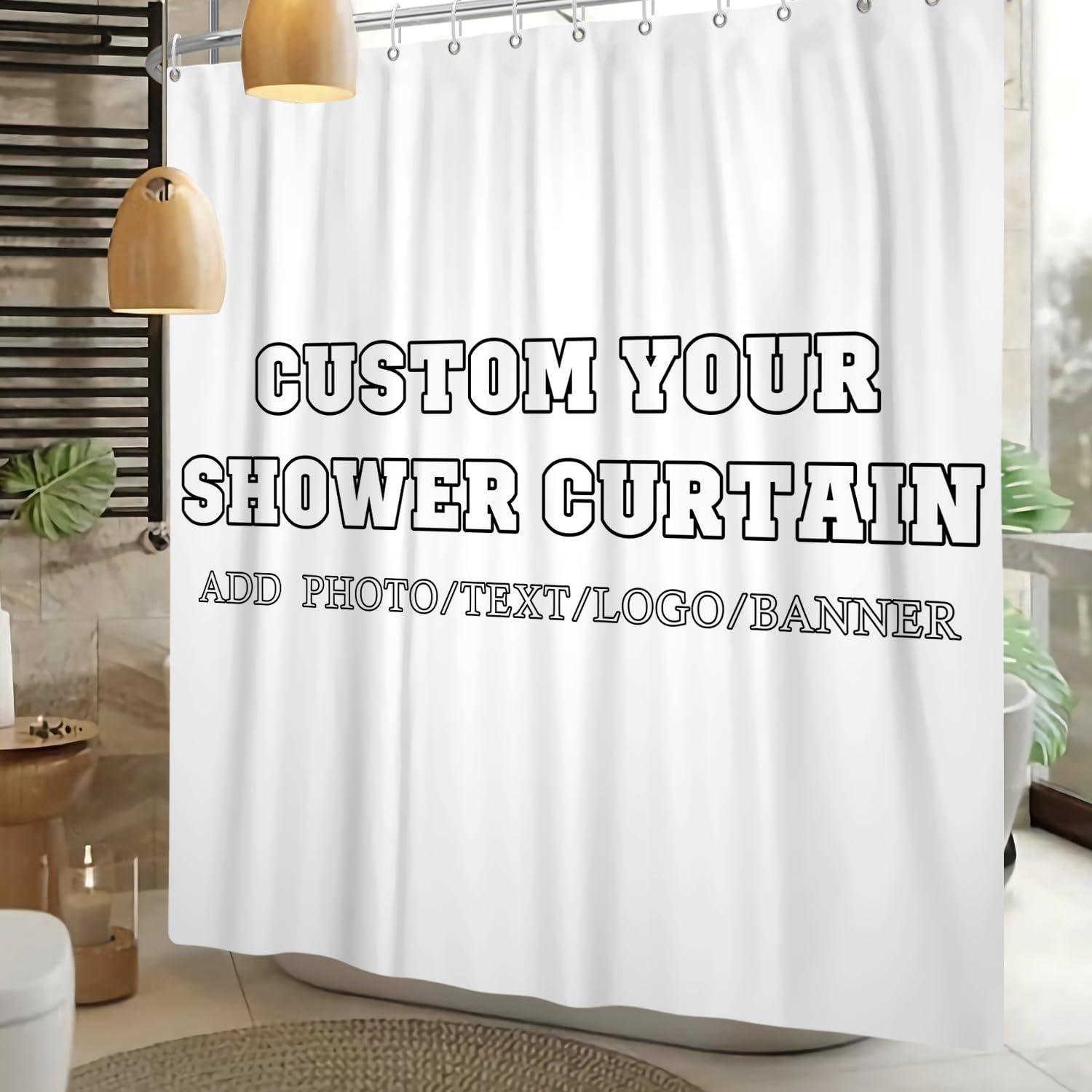 Custom Photo Shower Curtain – Personalized With Your Pictures, Waterproof, 36x72 Inches