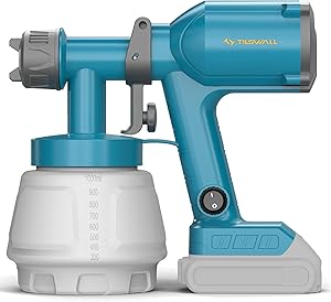 Tilswall Cordless Paint Sprayer Compatible with Dewalt 20V Battery (Battery Not Included), Portable Spray Paint Gun with 33.8 fl oz Container, 3 Spray Modes for House Fence Wall Wood Furniture