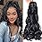 French Curly Braiding Hair,1B 20Inch Black Loose Wavy 5Packs Black Bouncy Hair Extensions 75g/Pack French Curl Braiding Hair Synthetic Hair Extensions5packs,20Inch)
