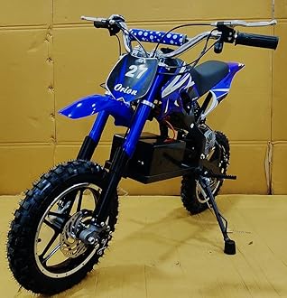 Gigaglitz Dirt Rocket Electric-Powered Dirt Bike with Rear-Wheel Drive, High-Torque, Chain-Driven Motor, for Kids 13+ (Blue) - for Offroad Category & Purpose ONLY
