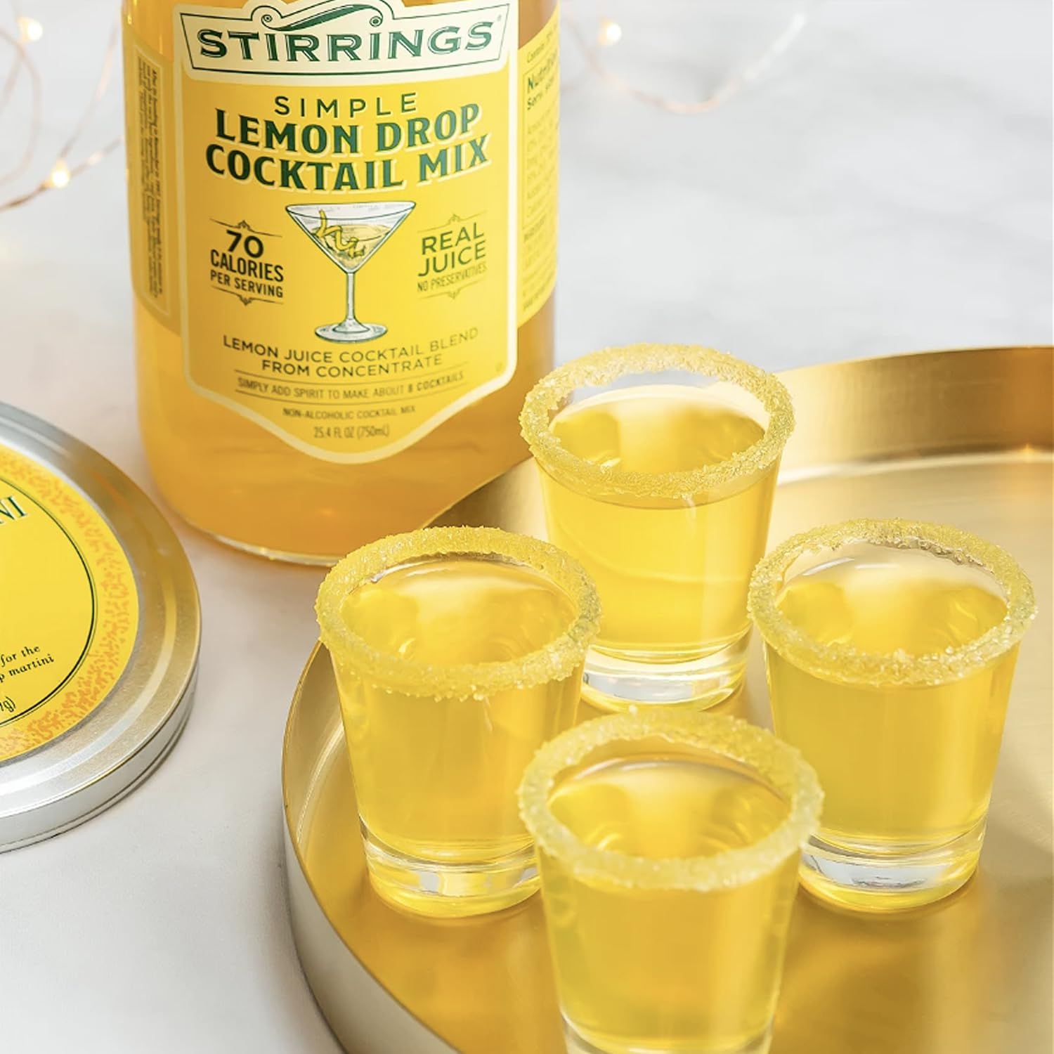 Stirrings 3 Pack Lemon Drop Cocktail Mix 750ml Bottles - Real Juice No Preservatives - 90 Calories - Drink Mixer