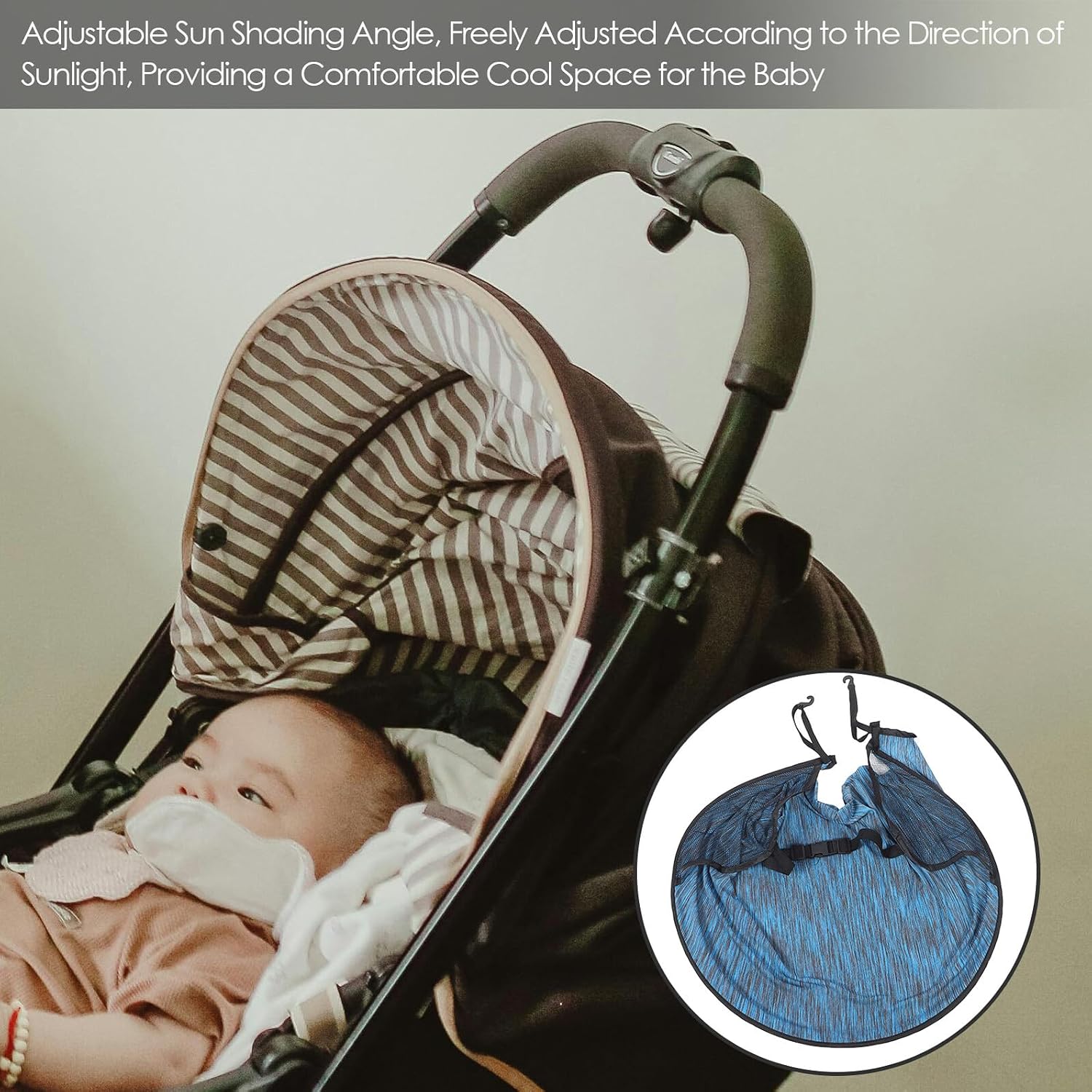 Stroller Sunshade Canopy UV Protection Cover Large Camouflage Dustproof Stroller Shade for Pushchair for Outdoor Sun Shield