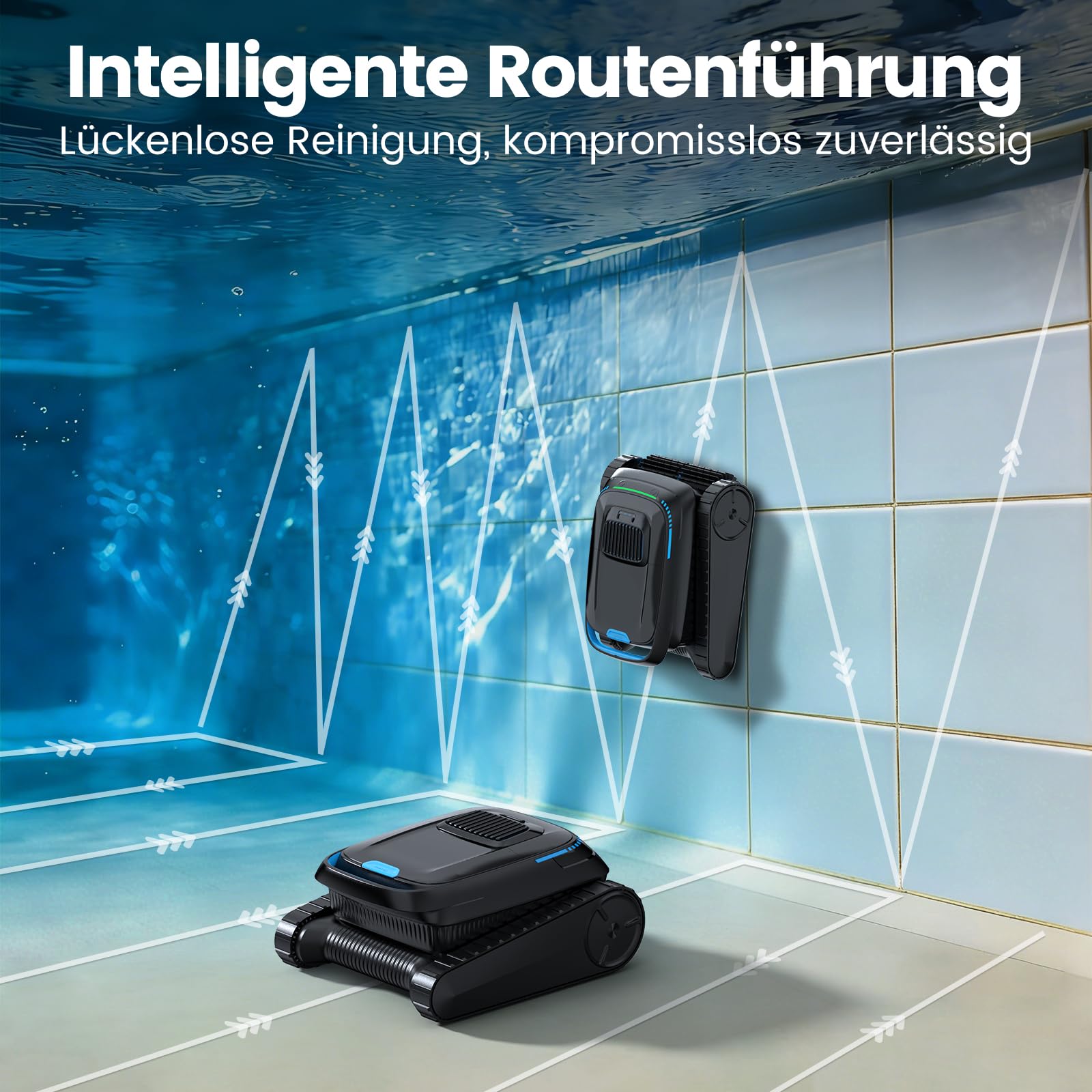 (2026 Upgrade) Poolroboter Boden und Wand, Wasserlinie, Poolsauger Akku Kabelloser, Intelligenter Navigation, 18927LPH Leistungsstarker, Poolreiniger für Pools bis zu 170㎡, PC10