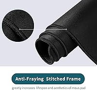 Vista 8 de Alfombrilla de mouse grande para videojuegos, base antideslizante, bordes cosidos, para laptop, computadora, oficina, tapete de escritorio, mouse