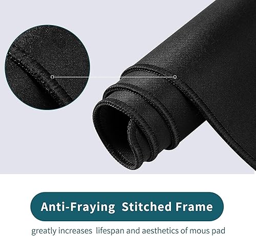 Miniatura 8 de Alfombrilla de mouse grande para videojuegos, base antideslizante, bordes cosidos, para laptop, computadora, oficina, tapete de escritorio, mouse