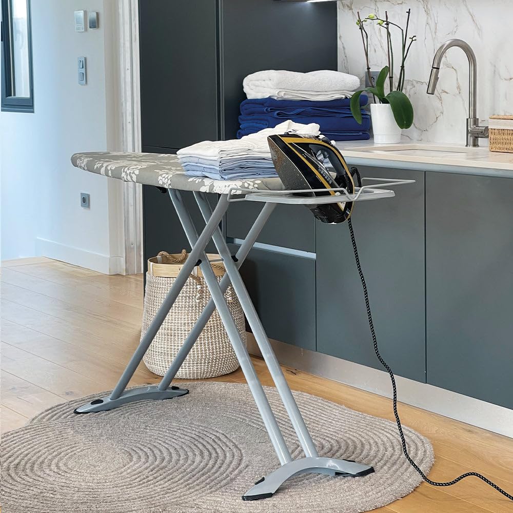Table à Repasser Pliable 2en1 Wild en Acier 130x47 cm Hauteur réglable jusqu'à 98 cm avec Repose-Fer et Support Centrale Vapeur