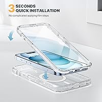 Vista 760 de Diaclara - Funda diseñada para iPhone 15 Plus de 6.7 pulgadas, transparente, cuerpo completo, con protector de pantalla, resistente de protección