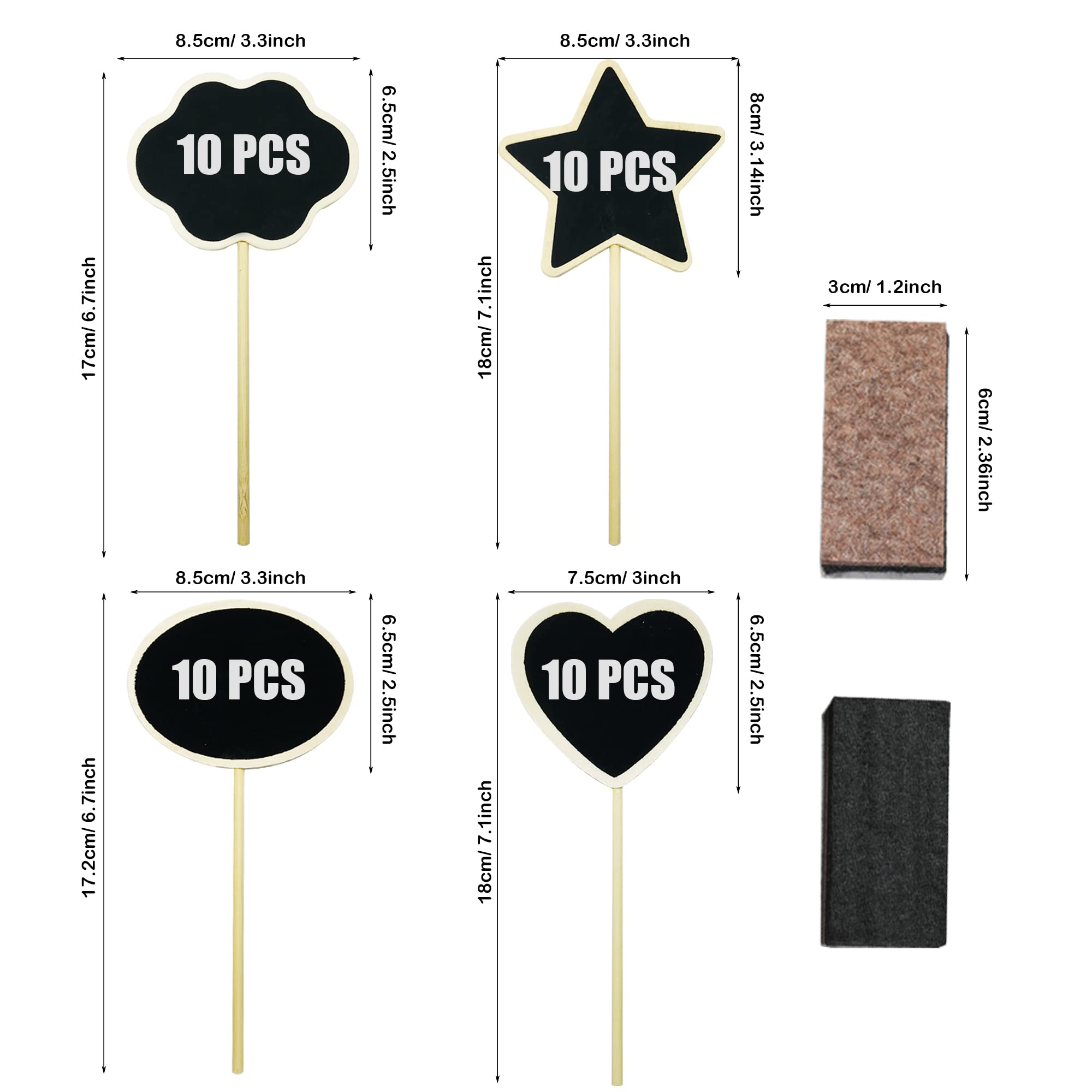 Ardoises Craie Buffet 25 Mini Tableaux Noirs 10x7.5cm - Ardoises Craie Pour Buffet, Mariage, Étiquettes - Design En L Panneaux Pvc Réutilisables