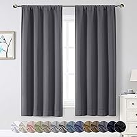 Vista 131 de Cortinas opacas para dormitorio, sala de estar, juego de 2 paneles de 54 pulgadas de largo, cortinas de oscurecimiento de habitación con aislamiento