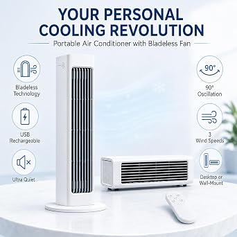 Breezamax Max Breeza Air Conditioner Fan, White