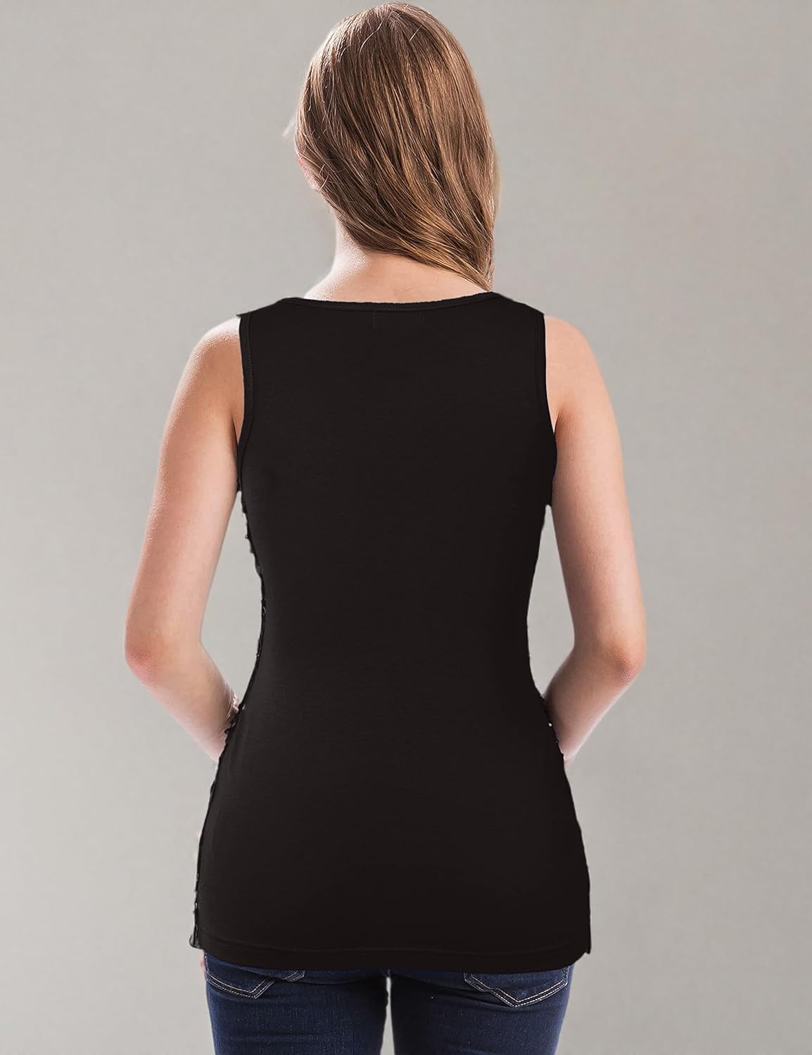 MANER Women's Sequin Tops Sleeveless Glitter Gradient Tank Club Party Vest XS-3XL - Image 8