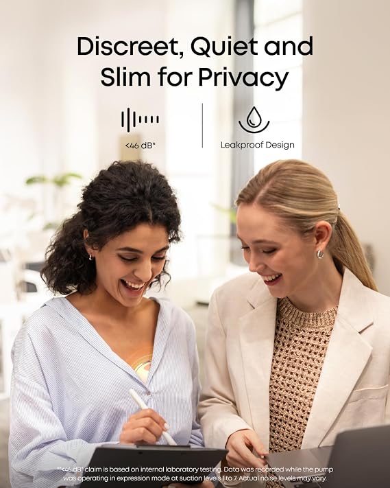 eufy Security Heated Breast Pump Hands-Free E20, Wearable with Innovative HeatFlow, 3 Heat Levels, Optimized Rhythm via App, 300 mmHg Strong Suction, Leakproof, Ultra-Slim and Quiet for in-Bra Use