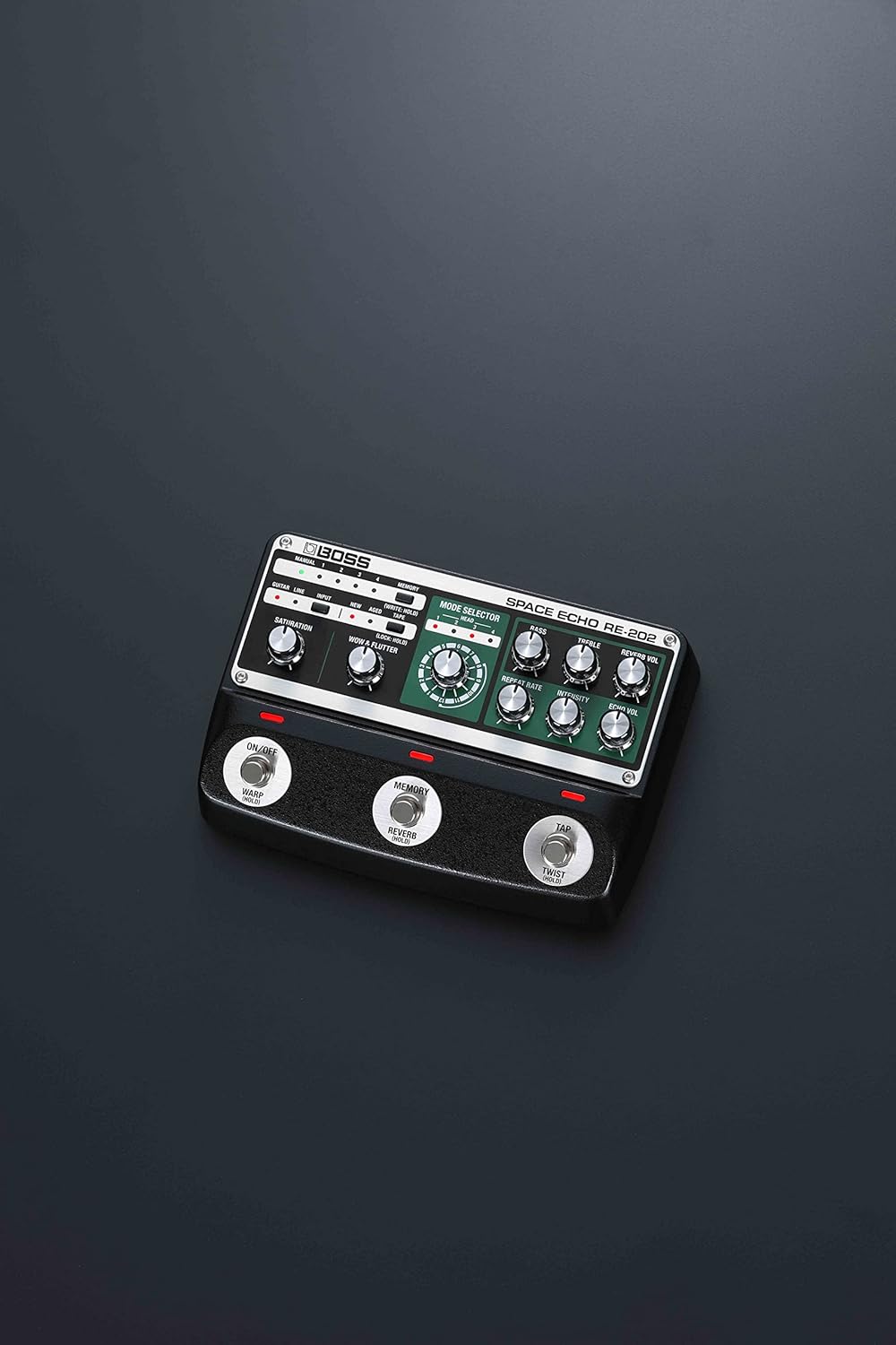 Boss RE-202 Space Echo Delay and Reverb Effects Bundle with Gearlux Instrument Cable, Patch Cable, and Picks