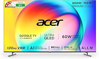 acer 215 cm (85 inches) Super Series 4K Ultra HD Smart QLED Google TV AR85QDXGU2875AT (Black) 2024 Model