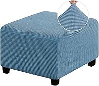 Vista 24 de Funda Elástica para Otomán Fundas para Otomán Rectangulares para Sala de Estar Taburete Reposapiés Fundas Elásticas para Adaptarse al Reposapiés