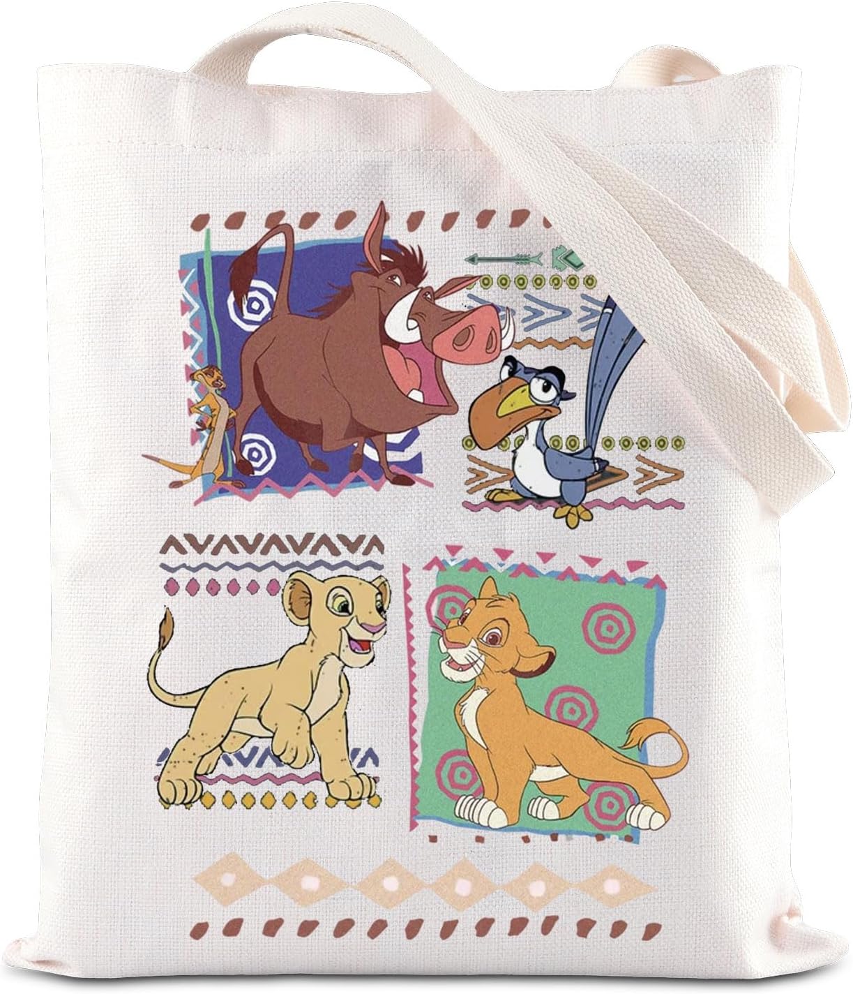 FOTAP Cartoon Movie Tote Bag Magic Kingd*m Movie Inspired Gift Lion, Simba And Timon Fan Gifts